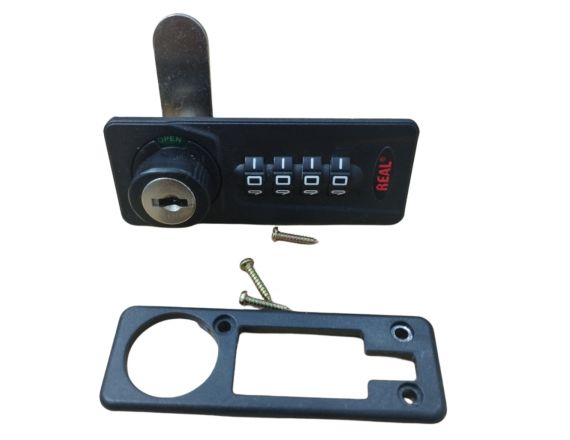 KHÓA SỐ REAL 4 MÃ ÂM TỦ BẰNG ABS RL015N-03 KIỂU NGANG MỞ TRÁI